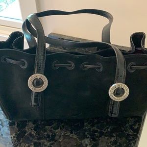 Brighton black suede handbag great condition